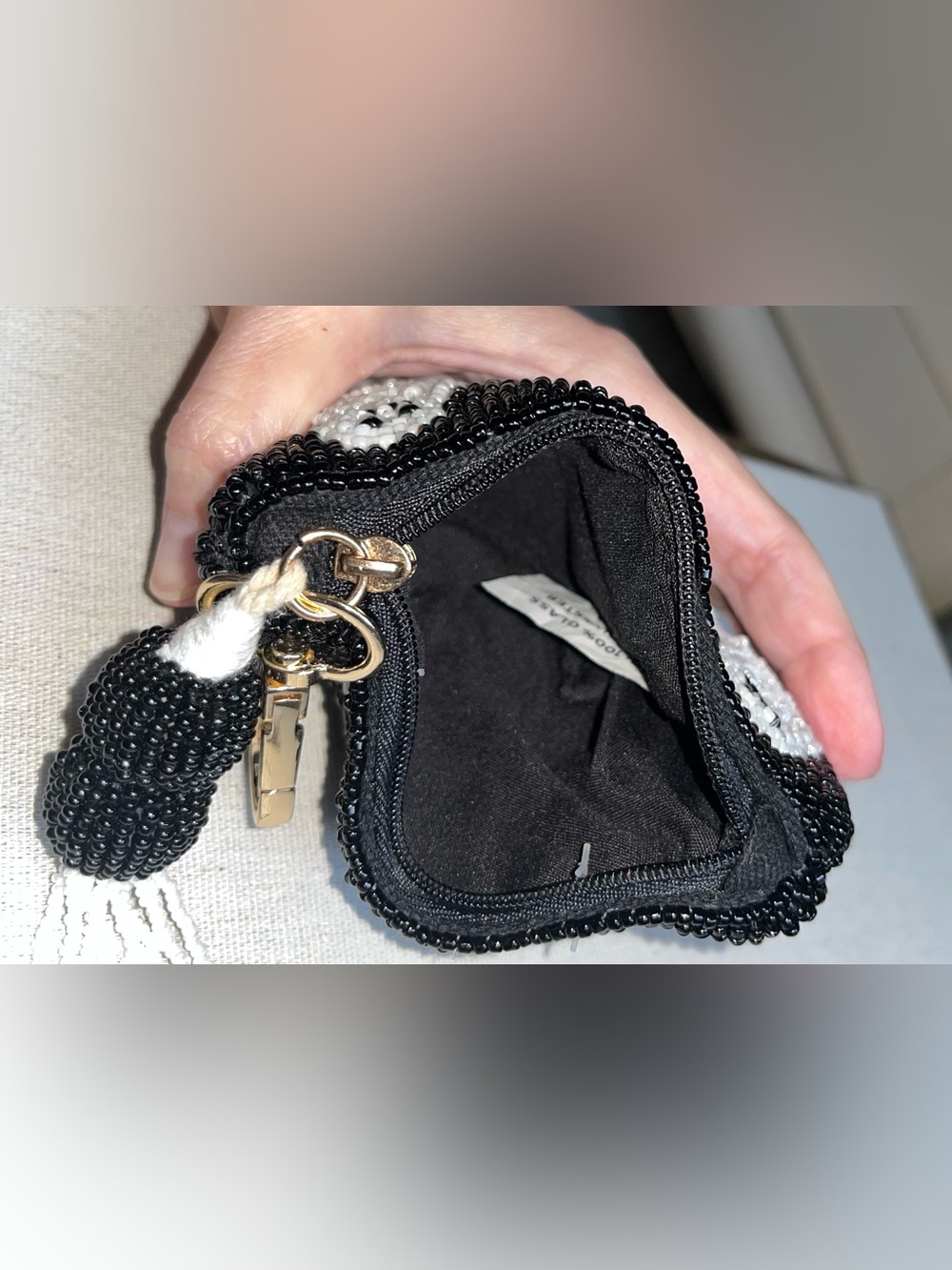 NWOT Wondering Moon Glass Beaded Ghost Pouch/Mini Bag - Picture 3 of 4